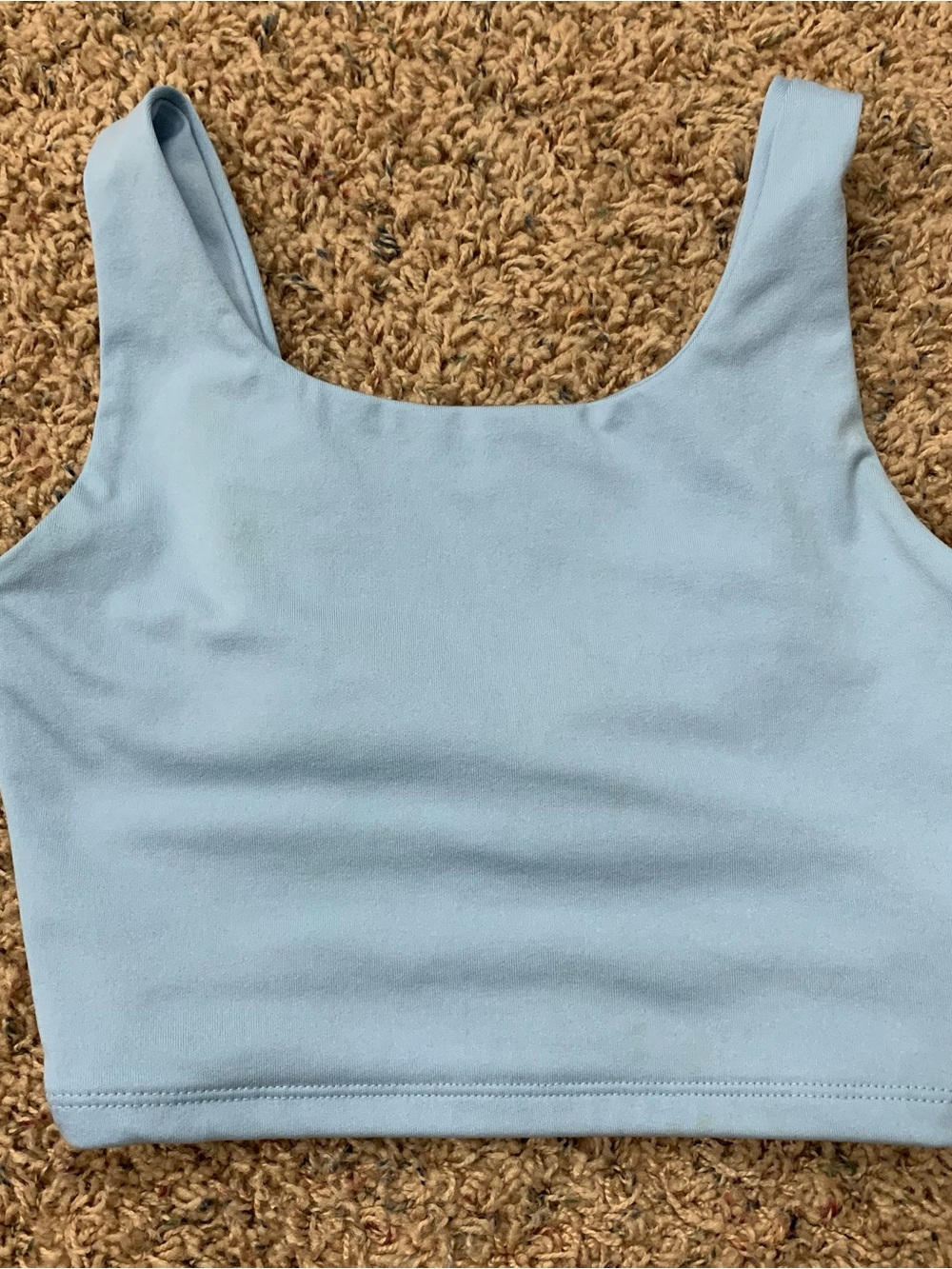 SHEIN Baby Blue Twist Back Crop Athletic Tank
